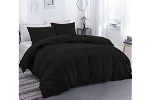 Super King Plus Size (120" x 120") Inch, Duvet Cover Egyptian Cotton 800TC Ultra Soft and Breathable - Black Solid, 1Pcs Duve