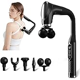 Double-Headed Elbow Massage Gun, Percussion Muscle Massager, For Sore Muscles In The Back, Shoulders And Legs, Detachable Extended Handle, 12-Speed , 5 Heads Are Replaceable，Valentine's Day Gift