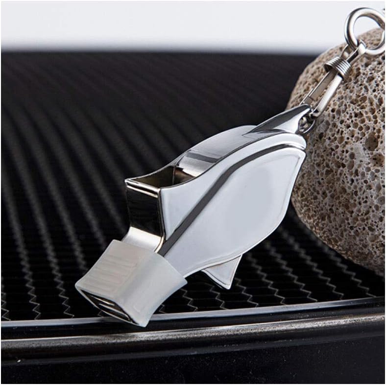 Qiyuezhuangshi Whistle, Referee Non-nuclear Dolphin Whistle, Basketball Football Coach Game Training Tooth Teacher-specific Whistle, Silver