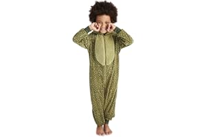 Boys Plush Fleece Hooded Onesie Sleepwear, Footless, Half Zip Kids Pajamas