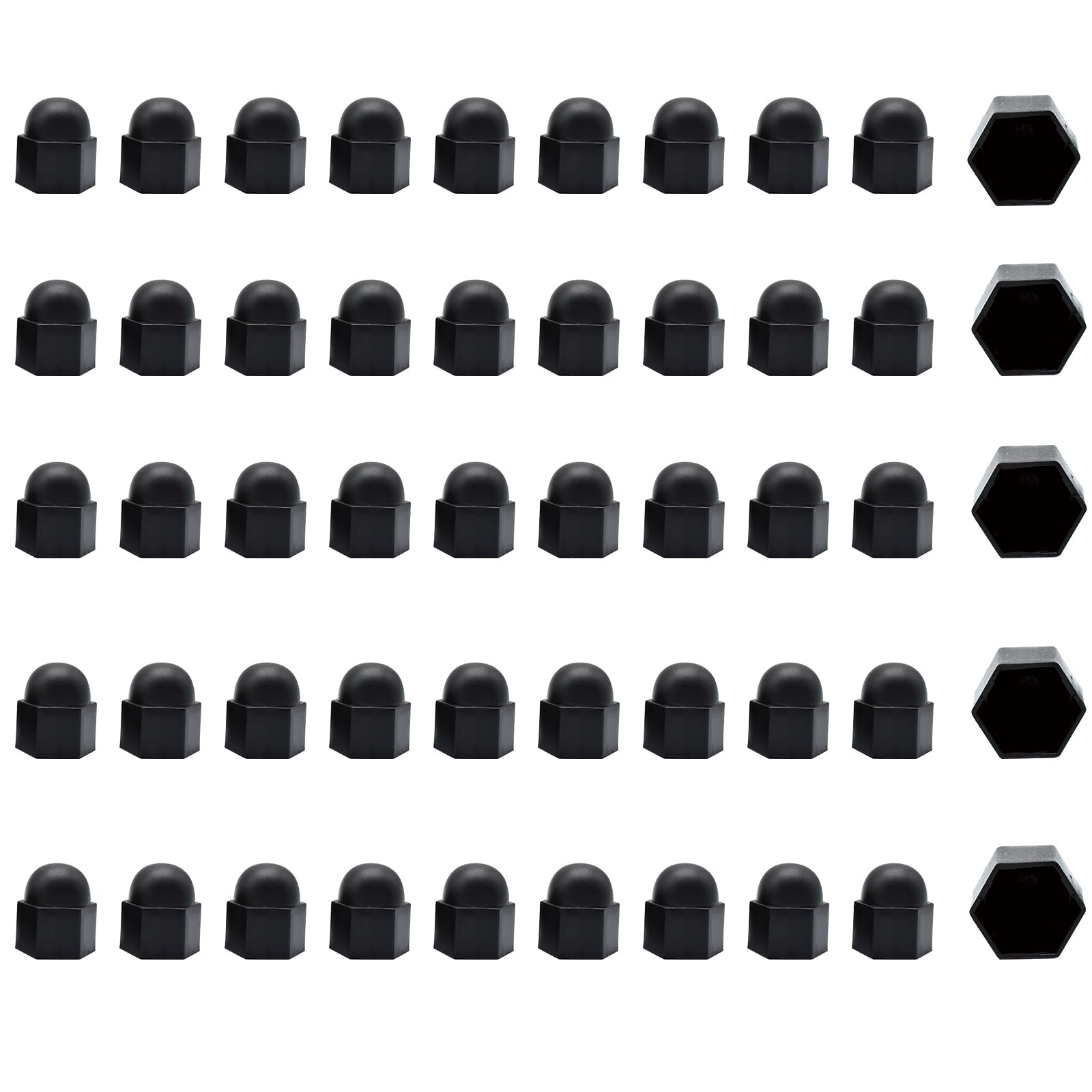 Aoktorkit 50Pcs Hex Nut Cover M10*17 * 20 Plastic Hex Nut Bolt Dome Caps Covers Protection Caps Cover for Bolts, Hex Hexagon Screws