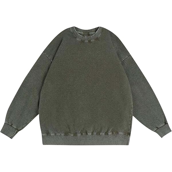 Cambkatl Distressed Sweatshirt for Men Vintage Crew Neck Casual