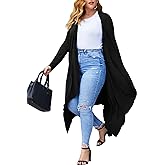 IN'VOLAND Women's Plus Size Cardigan Long Sleeve Open Front Drape Cardigans Lightweight Long Duster（L-5XL）
