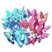 24 PCS PVC 3D Butterfly Fridge Magnets Refrigerator Magnets Wall Stickers with Magnet for Wall Decor Art Decor Crafts Home Party Decoration (Bule & Purple)