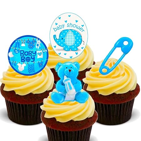 Made4you Baby Shower Boy Pre Cut Edible Cake Decorations Stand
