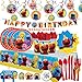 Another Dream Sesame Street Mega Birthday Party Pack with Decorations for 16 with Plates, Napkins, Cups, Tablecover, Candles, Cutlery, Swirls, Birthday Banner and Exclusive Pin