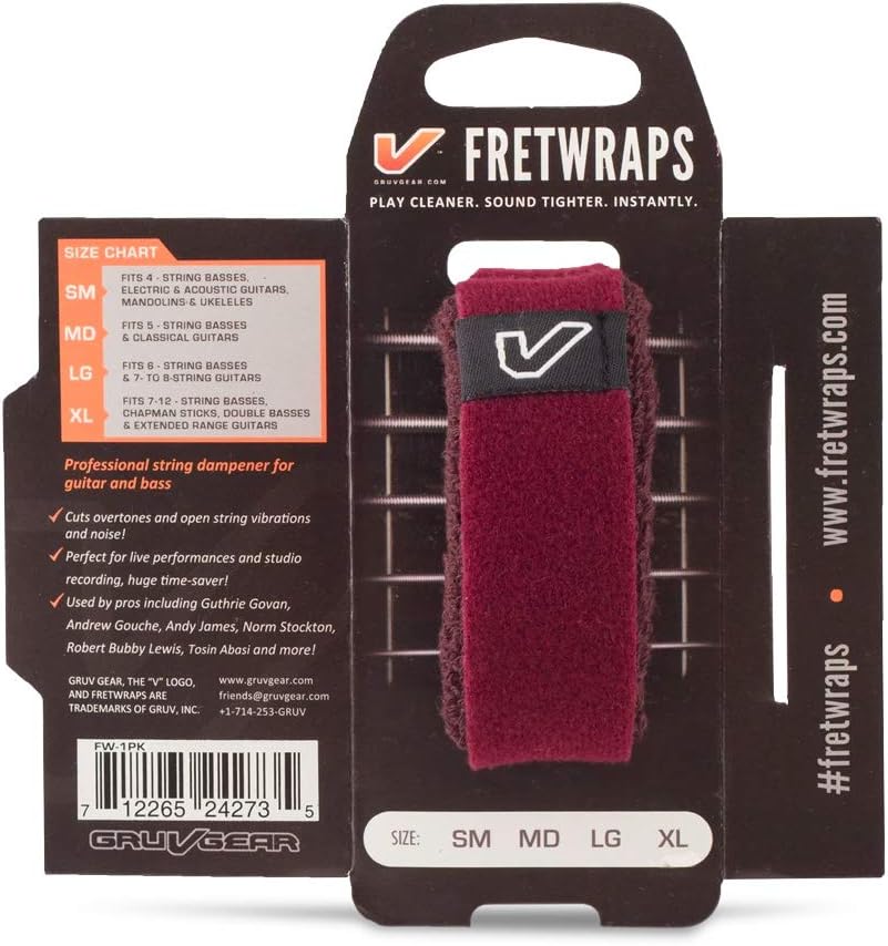 Gruv Gear FretWraps HD 'Wine' String Muters 1-Pack, Small, Burgundy