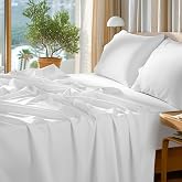 SONORO KATE 100% Egyptian Cotton Queen Sheet Set,4 pieces | Soft,Breathable Long Staple,Sateen Weave,Luxury 5-Star Hotel Bed Sheets,16" Deep Pocket,White