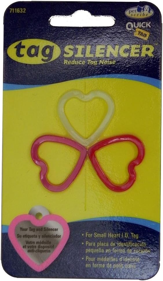 Tag Silencer Small Heart Dog Tag Accessory 3 Pack