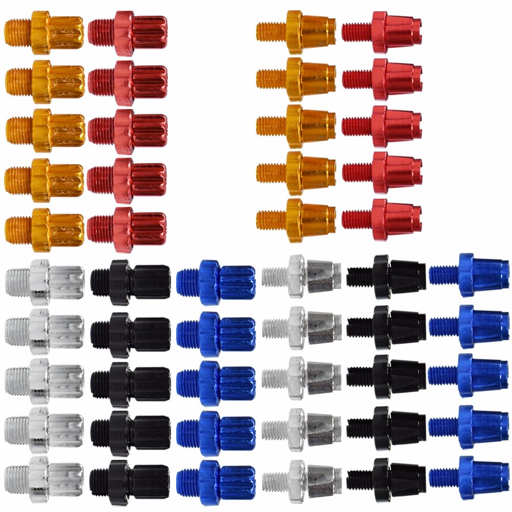 Lotatheta 5 pcs Each 5 Colors 10mm M10 + 7mm M7 Bike Brake Handle Lever Fastener Adjusting Barrels Screws Bolt MTB Bicycle Aluminium Alloy for Road Bike Mountain Bike Silver Black Red Gold Blue