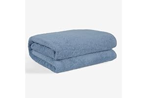 SALBAKOS Turkish Cotton Oversized Bath Sheet - Extra Large Bath Towels - XL, Toallas De Baño | Bano Grandes, 40 by 80 Inch, Blue