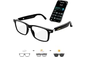 AI Smart Glasses for Men &amp; Women – Powered by ChatGPT, 164+ Languages Translation and Photochromic Lens, Meeting Assistant, Bluetooth Glasses w/ Music &amp; Hands-Free Calling, UV &amp; Blue Light Protection5.0 out of 5 stars 241 offer from $29.99