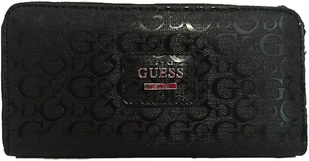black leather guess wallet