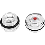 uxcell 2Pcs Air Compressor Fittings 3/8"PT Male Thread Oil Level Sight Glass