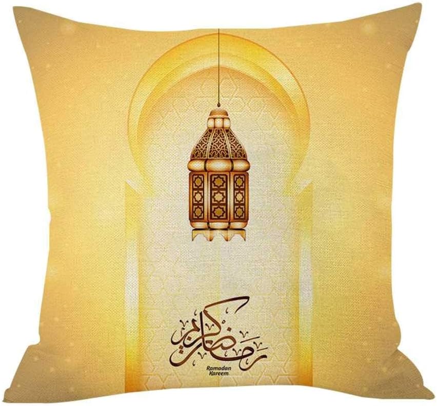 Riforla Throw Pillow Covers Ramadan Decoration Cushion Cover Gold Moon Star Eid Mubarak Festive Pillow Cover Pillow Cases Outdoor Pillows Body Pillow Cover Pillowcase for Sofa Bed Home Decor