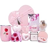 Honxicur Gift for Women Birthday Gifts for Wife Girlfriend Lover,Unique Ideas Rose Love Gift Basket Box Thinking of You I Love You Romantic Gifts Set Wedding & Engagement Gift (Pink)