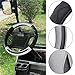 World 9.99 Mall Golf Cart Steering Wheel Cover for Club Car, Pu Leather Microfiber Anti Slip Steering Wheel Cover(Black Grey)