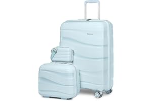 Melalenia Luggage Carry On Suitcase Sets, Expandable PP Hard Shell Suitcase with Spinner Wheels,Travel Luggage with TSA Locks 22x14x9 Airline Approved