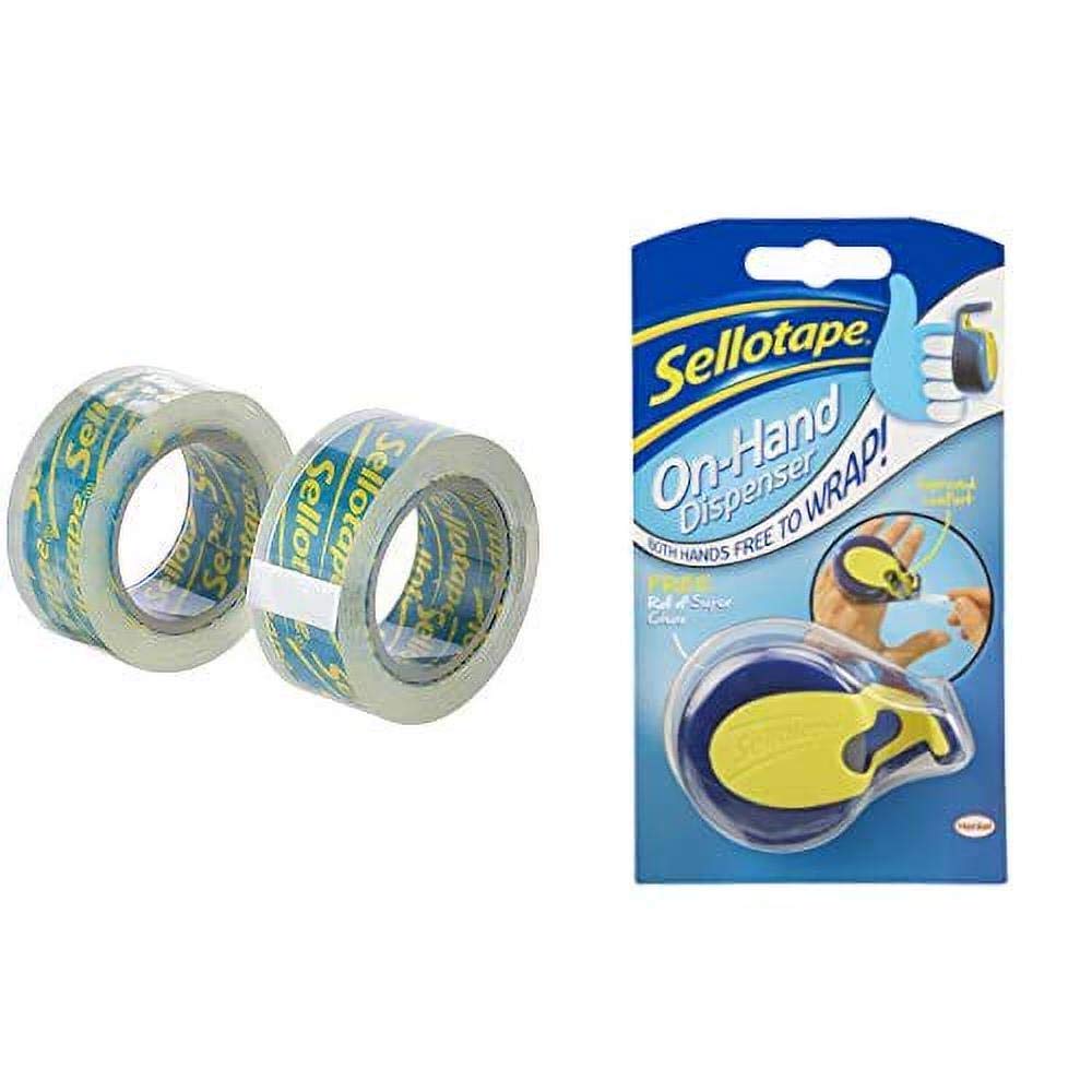 Sellotape On-Hand Refills (Pack of 2) Including Sellotape On-Hand Dispenser