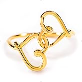 STORYJEWELLERY Heart Ring, 18K Gold Plated Rings for Women, Love Ring, 925 Sterling Silver Rings, Gifts for Women