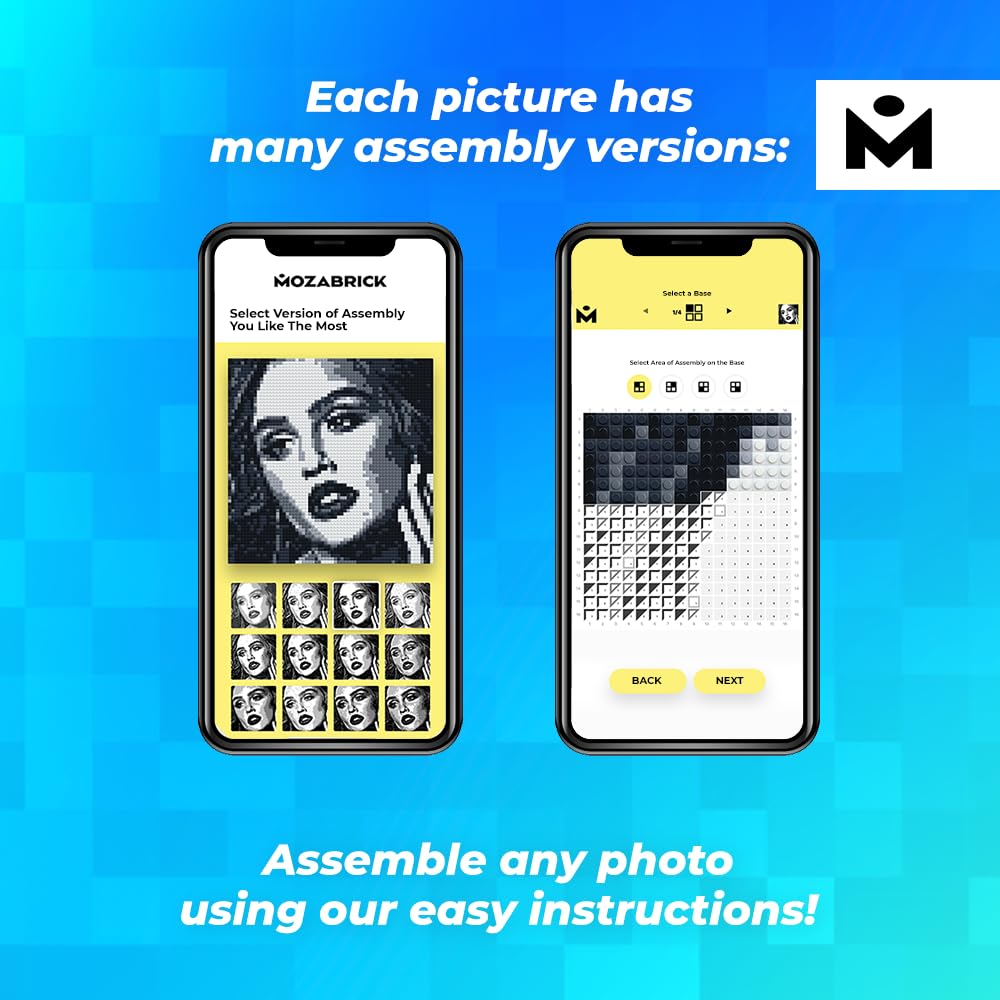 MOZABRICK Set S- Klemmbaustein Mosaik Foto Bausatz, personalisiertes Geschenk, Benutzerdefiniert, Bild Baukasten, Bauset, Pixel Art Kunst Steckbaustein Gemälde 4