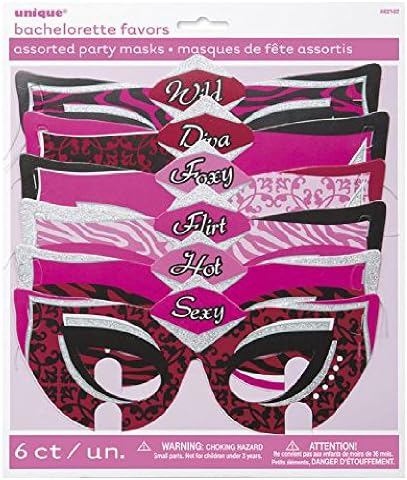 Sofias Closet 6 Styles Assorted Masks Diva Flirty Girls Hen Party Bachelorette Night Pink Sexy