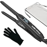 Small Flat Irons for Short Hair, 3/10'' Pencil Flat Iron, Pixie Cut and Bangs, Mini Hair Straightener with LED Display, Tiny Hair Straightener with Temperature Adjustable, Auto Shut Off