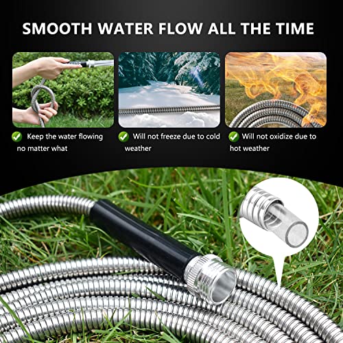 Metal Garden Hose 100 Ft Flexible Stainless Steel Garden Hose 100 Foot