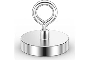 VNDUEEY Strong Neodymium Fishing Magnets, 500 lbs Pulling Force, Rare Earth Magnets Heavy Duty with Countersunk Hole Eyebolt for Retrieving in River Lake, Beach, Lawn -2.36 inch