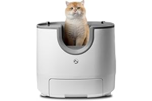FuroomateCare F8 Self-Cleaning Cat Litter Box – Large Capacity, Open-Top Design for Multi-Cat Homes, Enhanced Safety Features Includes Trash Bags
