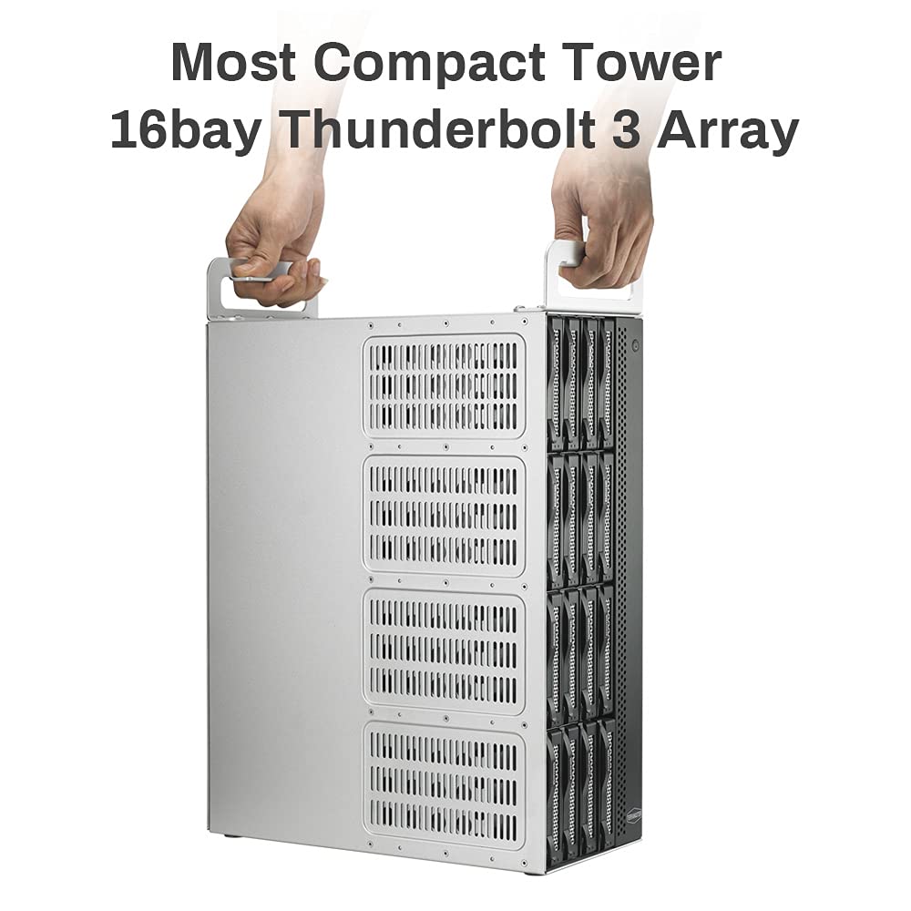 TERRAMASTER D16 Thunderbolt 3 (D16-331) Compact Tower RAID Enclosure - RAID 0/1/5/6/10/50 External Hard Drive Storage