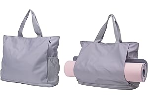 FATOLXX Waterproof Travel Yoga Gym Tote Bag for Women With Yoga Mat Holder Carrier & Wet Pocket Fits Your All Stuff for Pilates,Hot Yoga,Gym,Home Fitness,Travel, Swimming and Daily Use