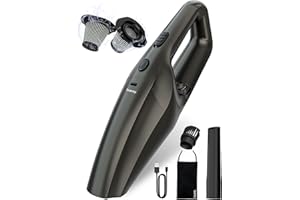 TANYO Handheld Car Vacuum Cordless, Car Vacuum with Best Suction and 12000PA Brushless Motor, Portable Rechargeable Mini Hand Held Vacuum Cleaner with HEPA Filter for Home, Office, Car, Pet, Dust