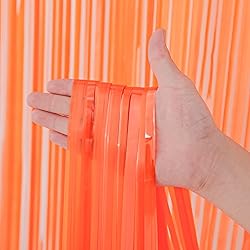 Voircoloria 3 Pack 3.3x8.2 Feet Orange Foil Fringe