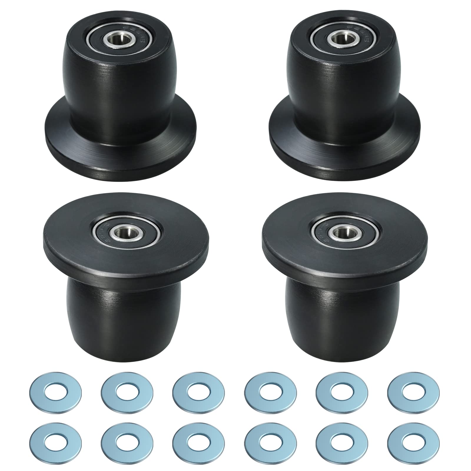 Photo 1 of Vsttar Qty.4 Machined Wheels/Rollers Compatible with Total Gym Replacement, Fits Models XL, XLS, & Fit with Bearings Thru Hole of 1/4'' in Diameter, Black