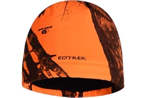 EDTREK Waterproof and Windproof Camo Beanie Hunting Hat - Timber and Blaze Orange Camo Hunter Hat