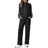 Totatuit Women 2 Piece Lounge Sets Sweatsuit 2025 Fall Long Sleeve Zip Up Sweatshirt Wide Leg pants Tracksuit Travel Outfits