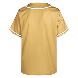 DEHANER Old Gold Baseball Jersey for Men Women