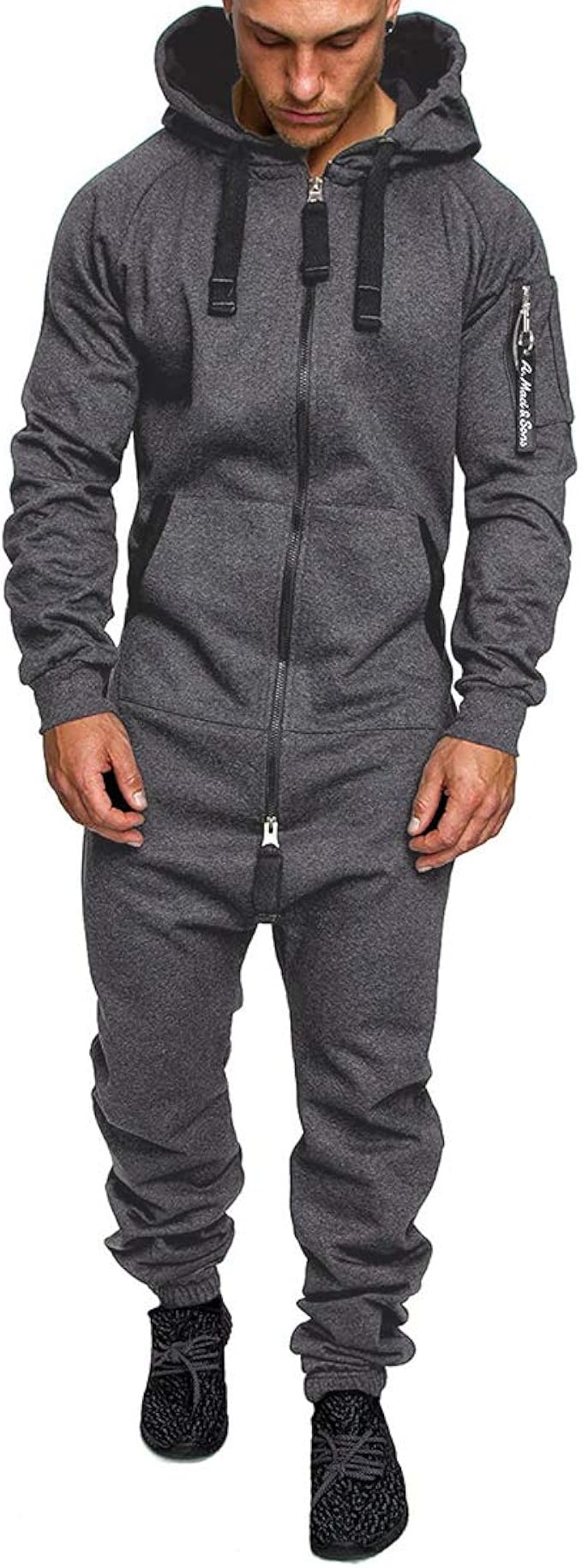 Mens Onesies Full Zip (Dark Grey/XL) Amazon.co.uk Clothing
