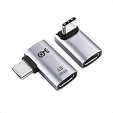 Cable Matters Combo-Pack 40Gbps Right Angle USB C Adapter Kit | [4K@240Hz Video, 240W Charging, 40Gbps Data Transfer] 90 Degree, Compatible with Thunderbolt 4, iPhone 17/16, Steam Deck