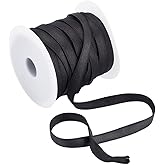 BENECREAT 27 Yards Underwire Replacement Bra Cover Band Ribbon, Black Hollow Nylon Ribbon Bone Casing for Sewing Accessories 