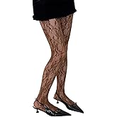 SHENHE Women's Patterned Fishnet Tights Sheer High Waist Y2k Floral Stockings Pantyhose