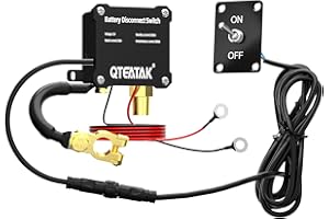 QTEATAK 12V 250A Battery Disconnect Switch, 15A 250VAC ON/Off Toggle Switch with Panel for Car Truck RV, 9.84 FT Cable, to Prevent Battery Drain, Pre-Wired
