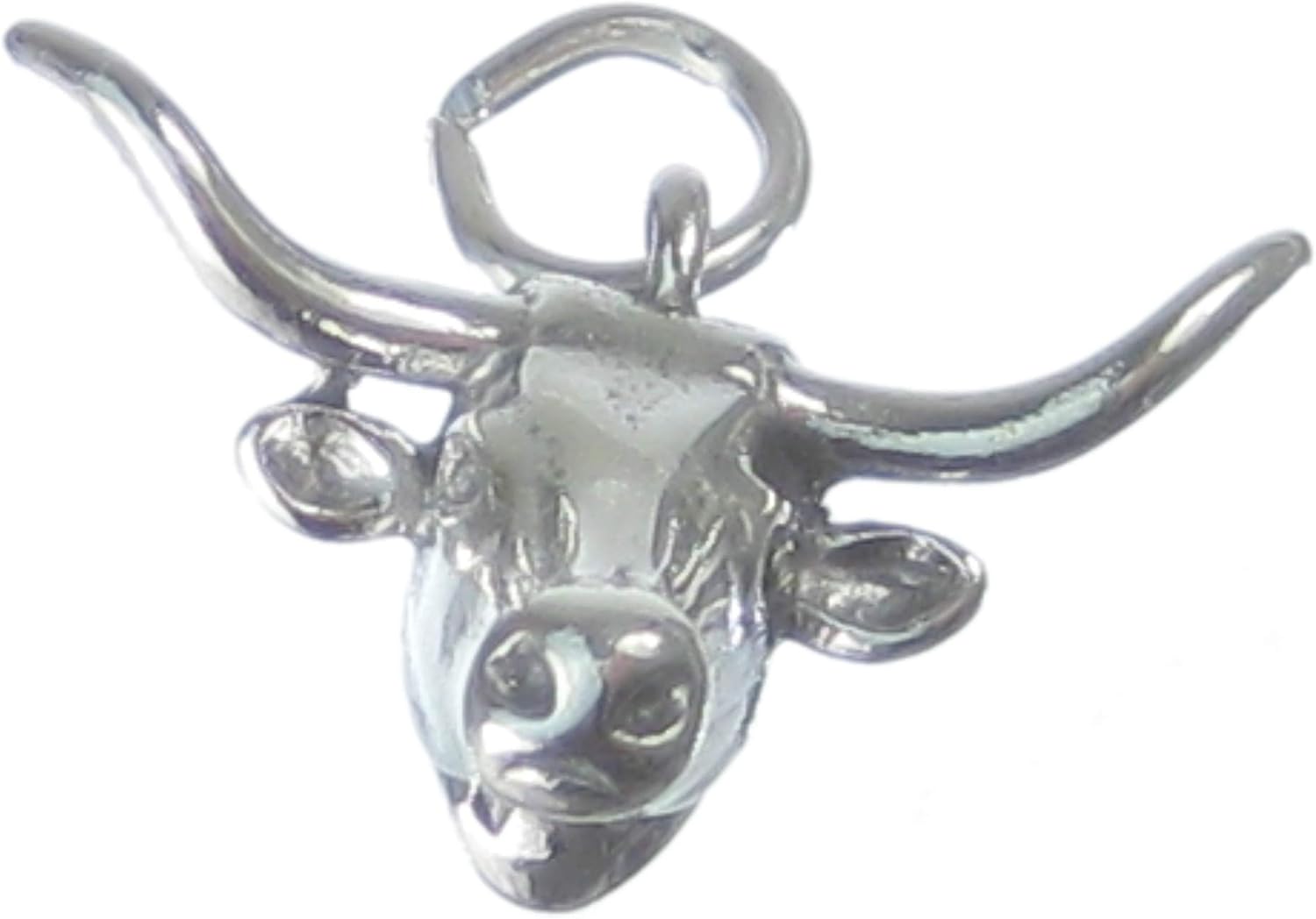 Longhorn Head sterling silver charm .925 x 1 Long Horn Heads charms
