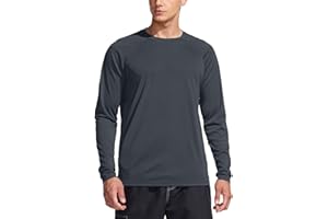 TSLA Men's Rashguard Swim Shirts, UPF 50+ Loose-Fit Long Sleeve Shirts, Cool Running Workout SPF/UV Sun Shirts