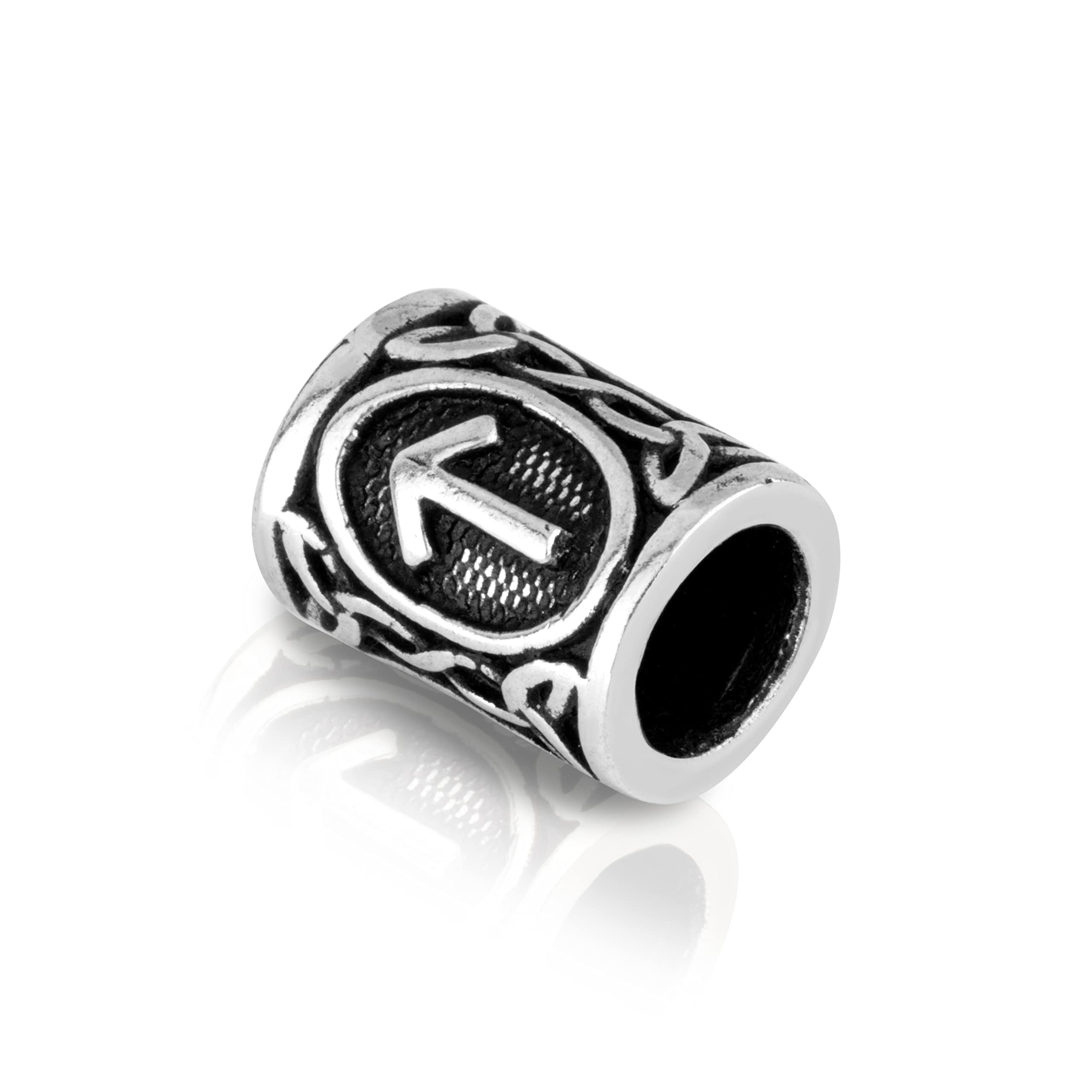 NKlaus TIWAZ - 925 Sterling Silver Futhark Beard Bead Germanic Celtic Viking 3576
