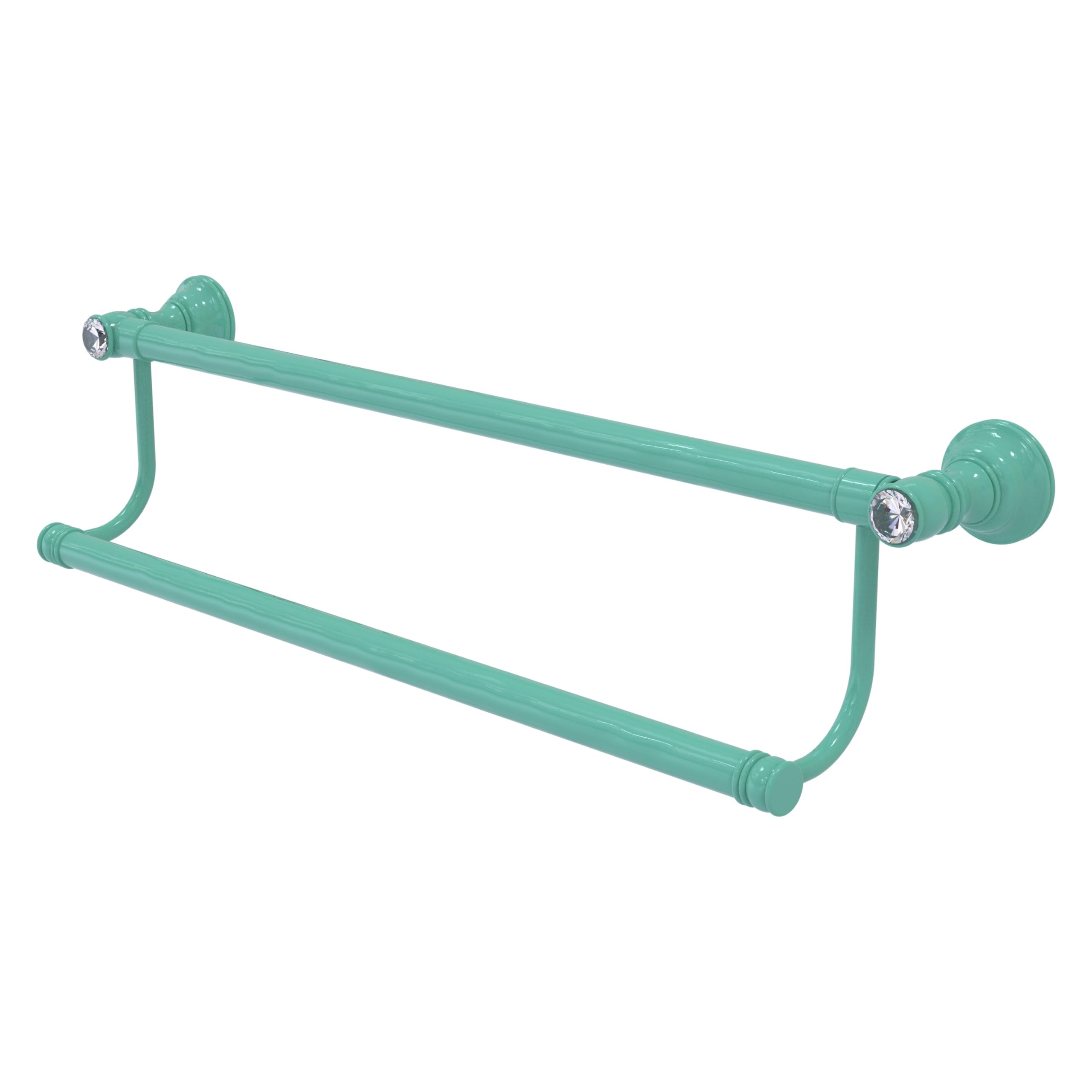 Photo 1 of Allied Brass CC-72-24-SFG Carolina Crystal Collection 24 Inch Double Towel Bar, Sea Foam Green