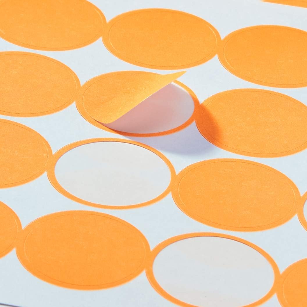  Basics Self-Adhesive Removable Labels, 0.75-Inch Diameter, Orange Neon, 1008-Pack : Office Products
