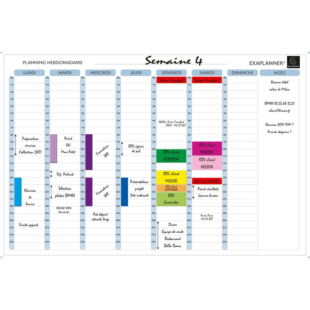 Exacompta 58150E Magnetic Weekly Planning Kit with Accessories 90 x 59 cm [French Import]