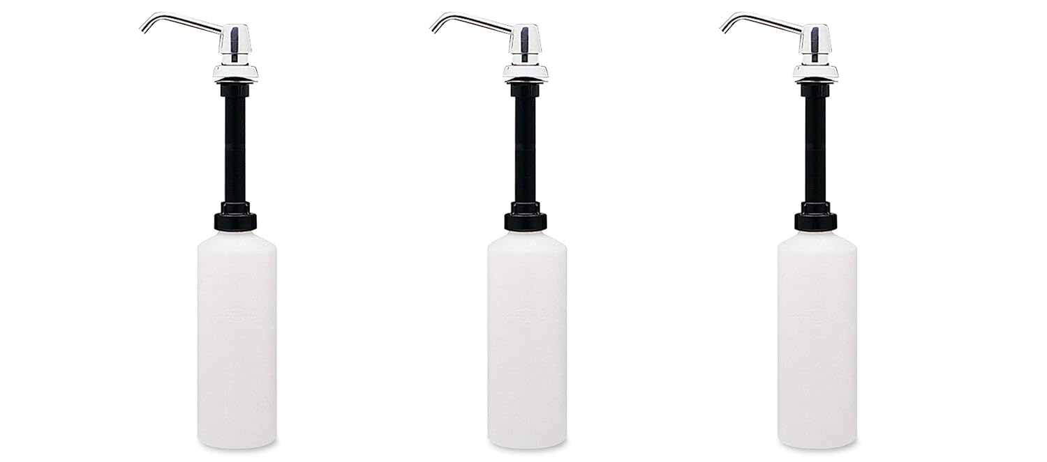 Bobrick B-822 Lavatory-Mounted Soap Dispenser, Stainless Steel (Pack of 3)